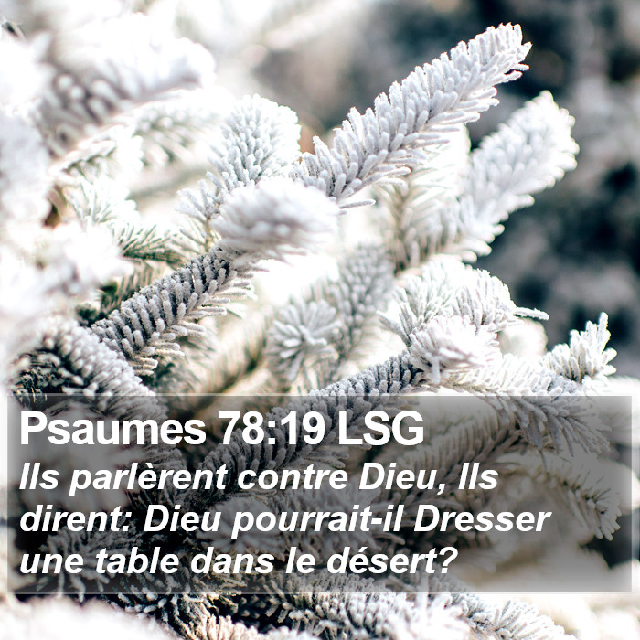 Psaumes 78:19 LSG Bible Study