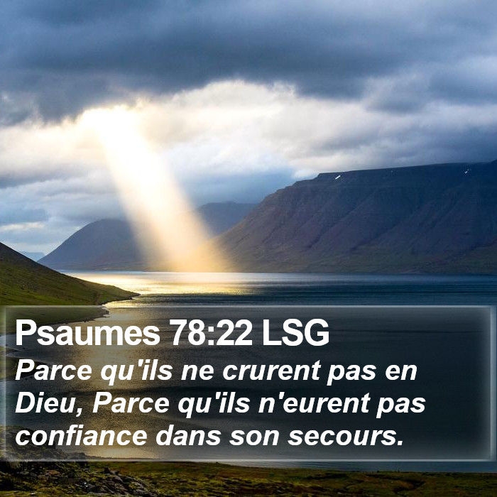 Psaumes 78:22 LSG Bible Study