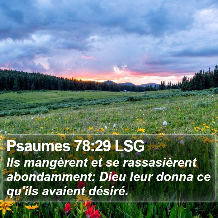 Psaumes 78:29 LSG Bible Study