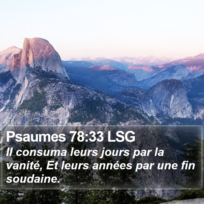 Psaumes 78:33 LSG Bible Study