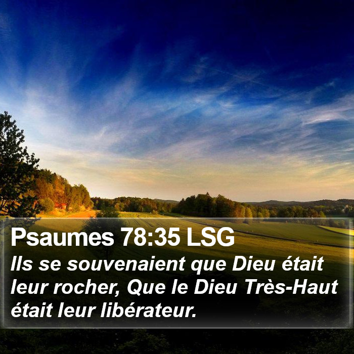 Psaumes 78:35 LSG Bible Study