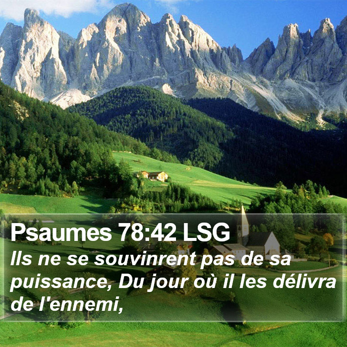 Psaumes 78:42 LSG Bible Study