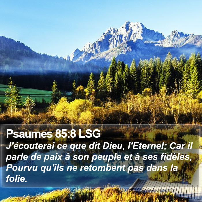 Psaumes 85:8 LSG Bible Study