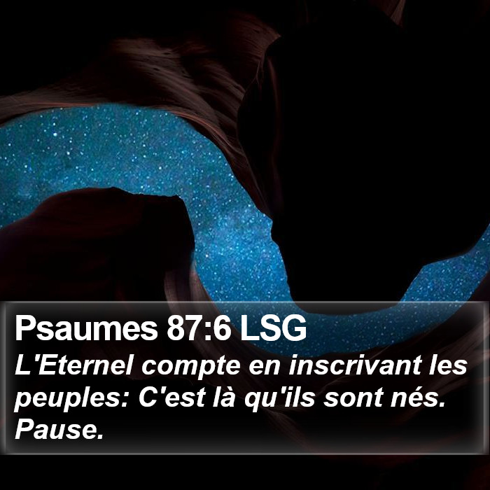 Psaumes 87:6 LSG Bible Study