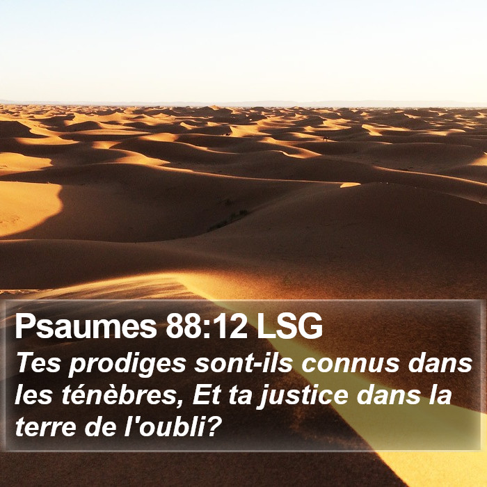 Psaumes 88:12 LSG Bible Study
