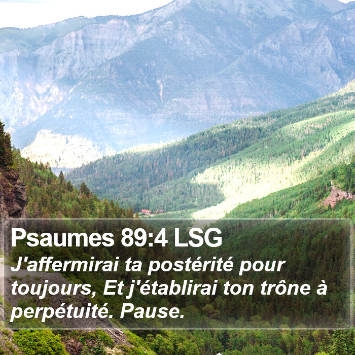 Psaumes 89:4 LSG Bible Study