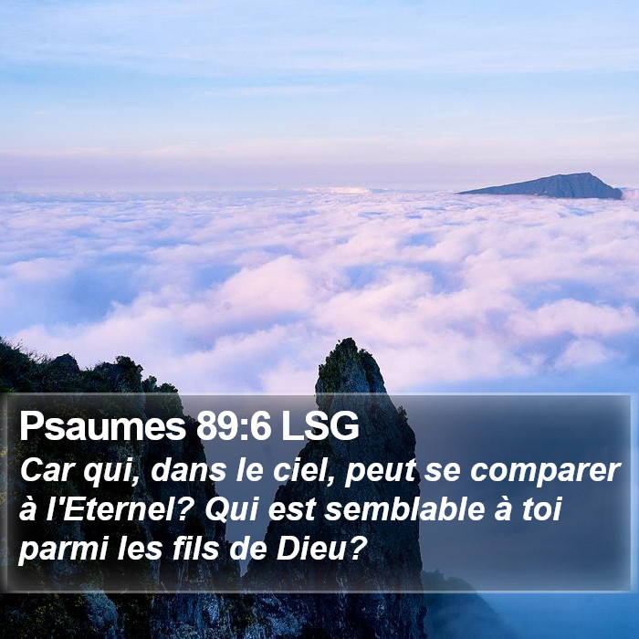 Psaumes 89:6 LSG Bible Study