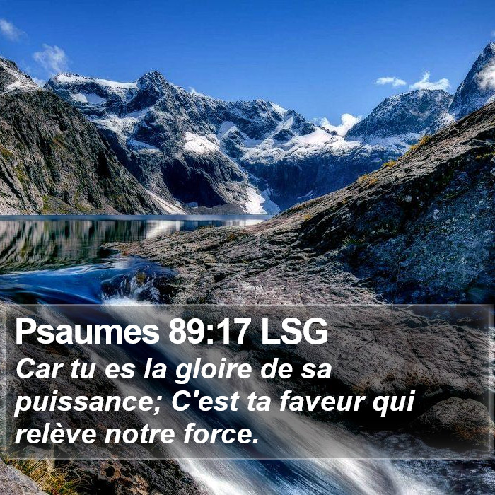 Psaumes 89:17 LSG Bible Study