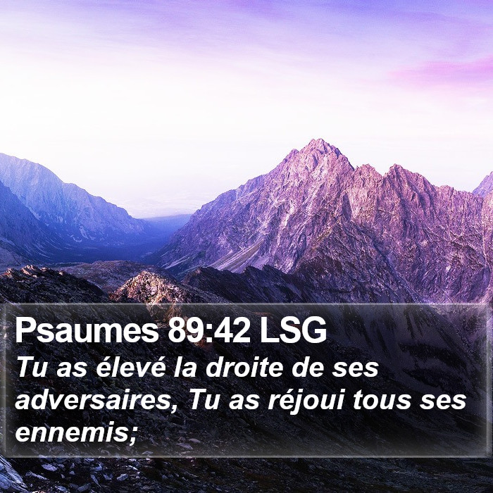 Psaumes 89:42 LSG Bible Study