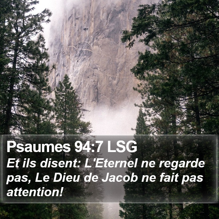 Psaumes 94:7 LSG Bible Study