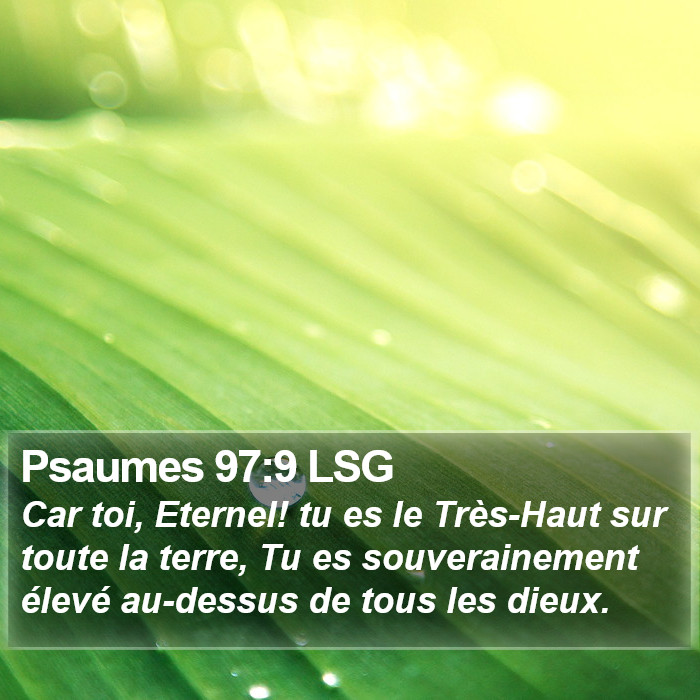 Psaumes 97:9 LSG Bible Study