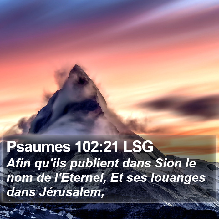Psaumes 102:21 LSG Bible Study