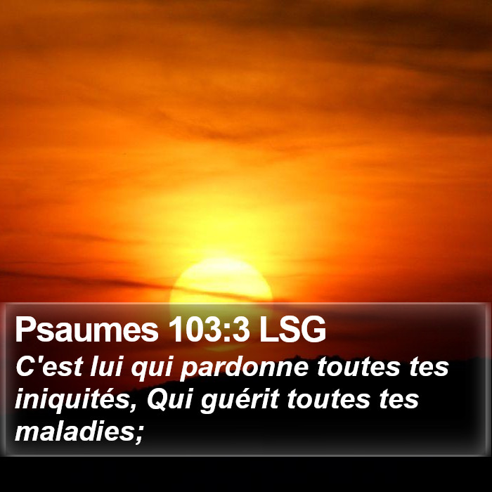 Psaumes 103:3 LSG Bible Study