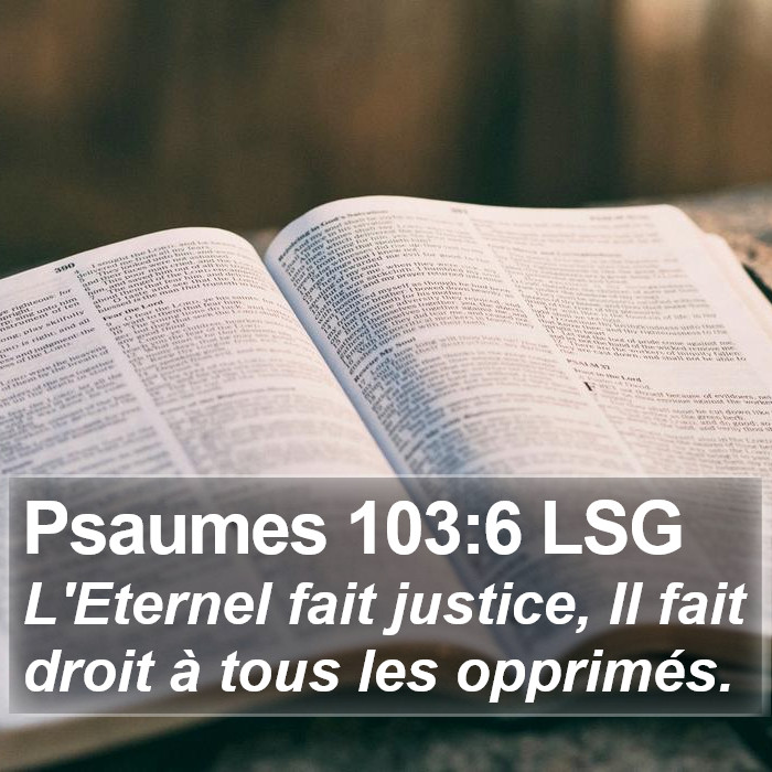 Psaumes 103:6 LSG Bible Study