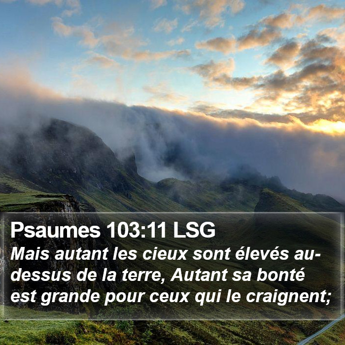 Psaumes 103:11 LSG Bible Study