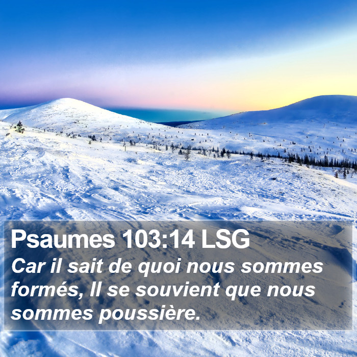 Psaumes 103:14 LSG Bible Study