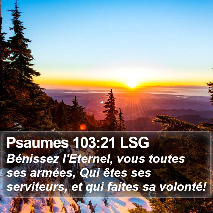 Psaumes 103:21 LSG Bible Study