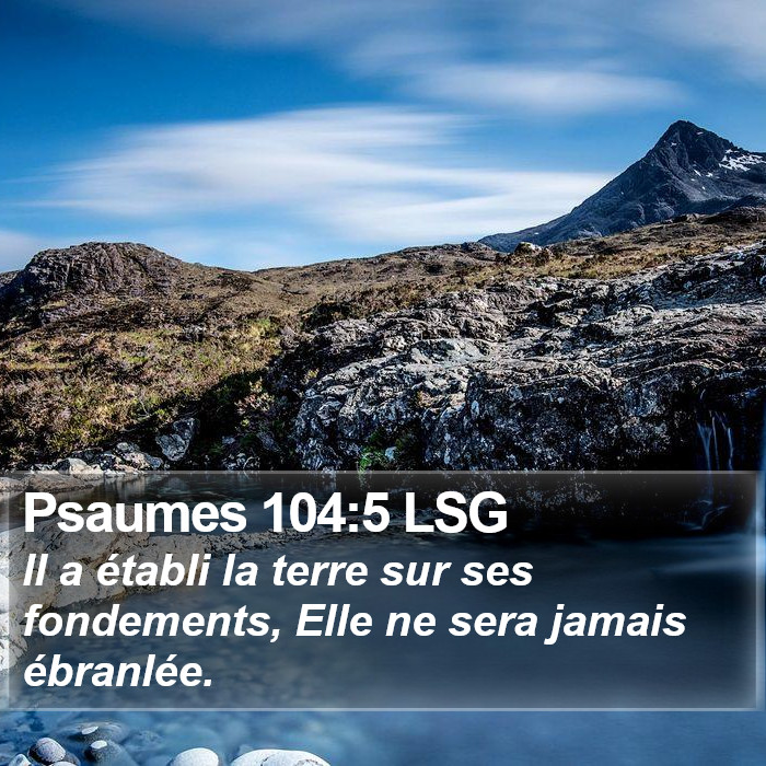 Psaumes 104:5 LSG Bible Study