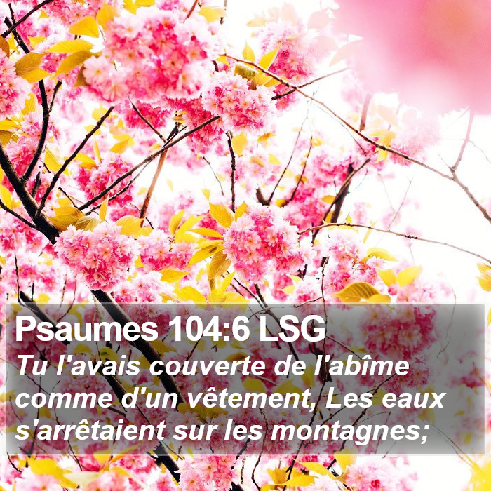 Psaumes 104:6 LSG Bible Study