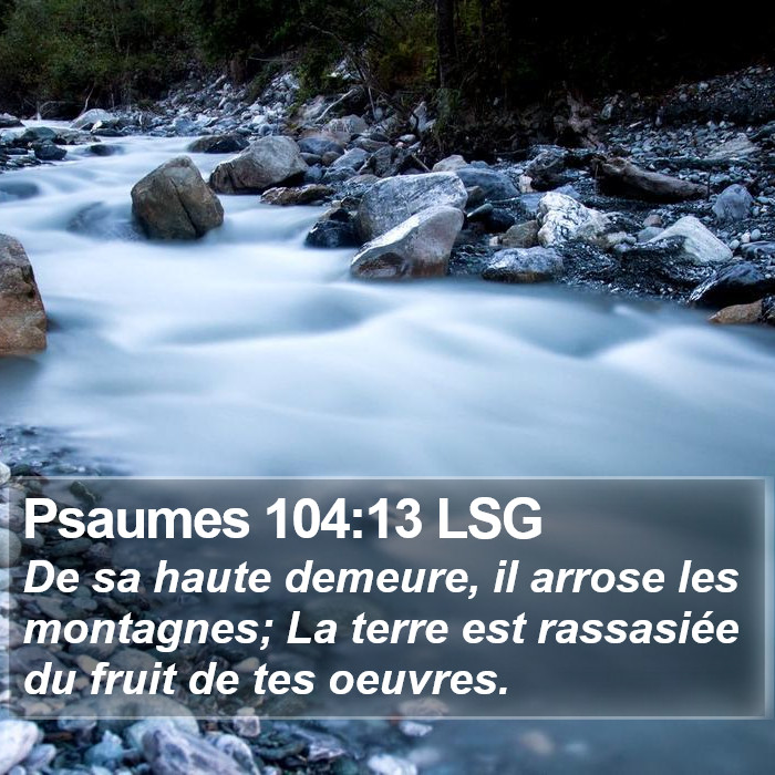Psaumes 104:13 LSG Bible Study