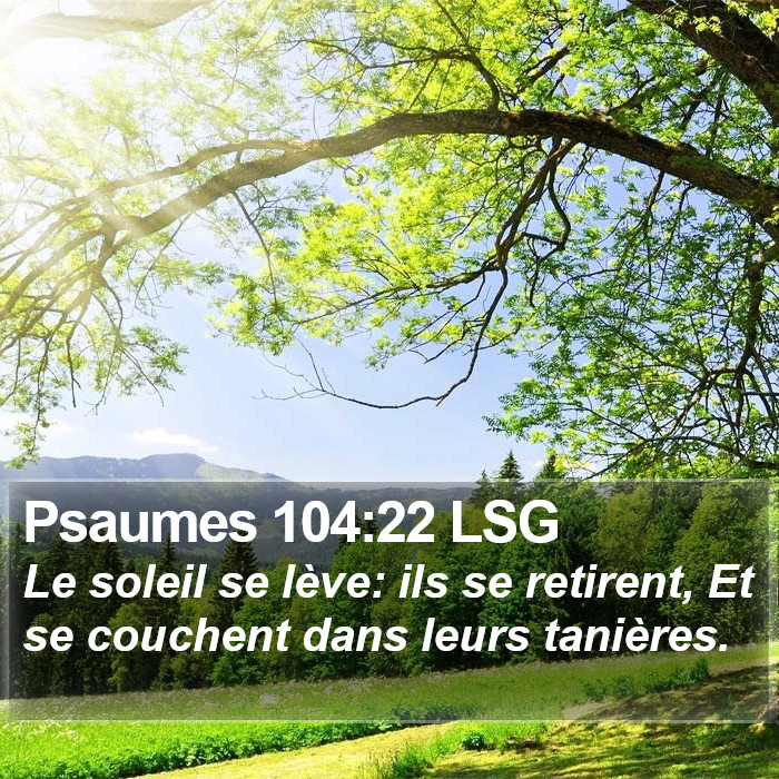 Psaumes 104:22 LSG Bible Study