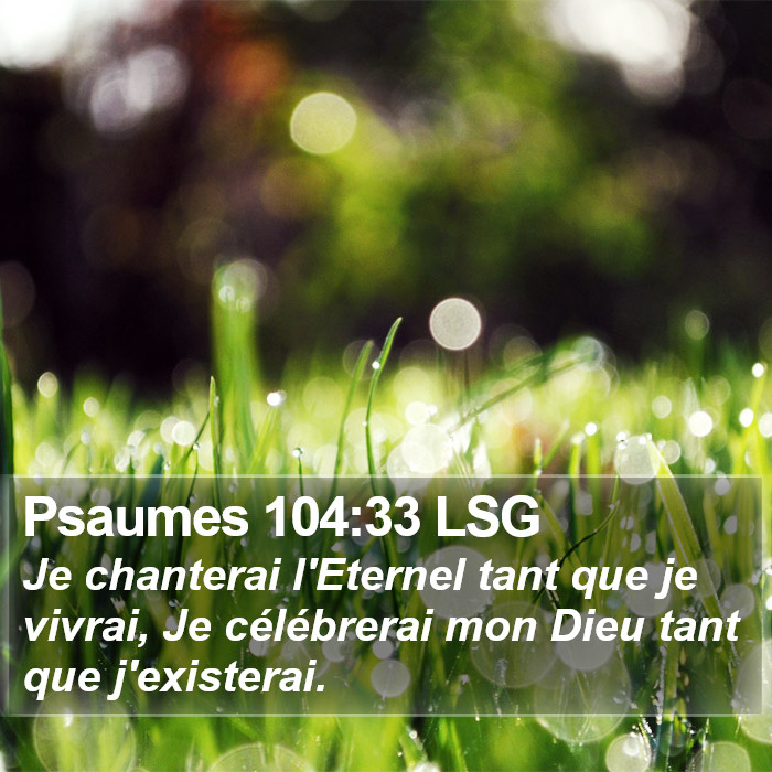 Psaumes 104:33 LSG Bible Study