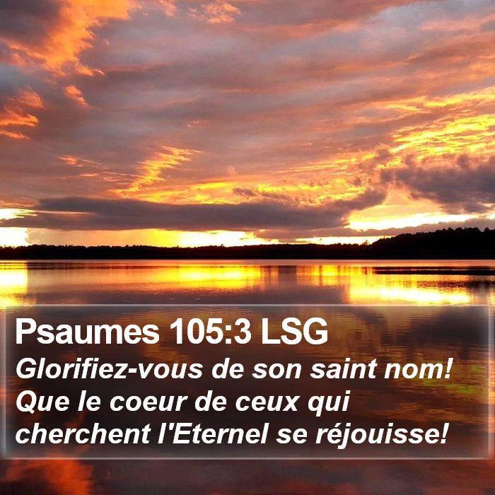Psaumes 105:3 LSG Bible Study