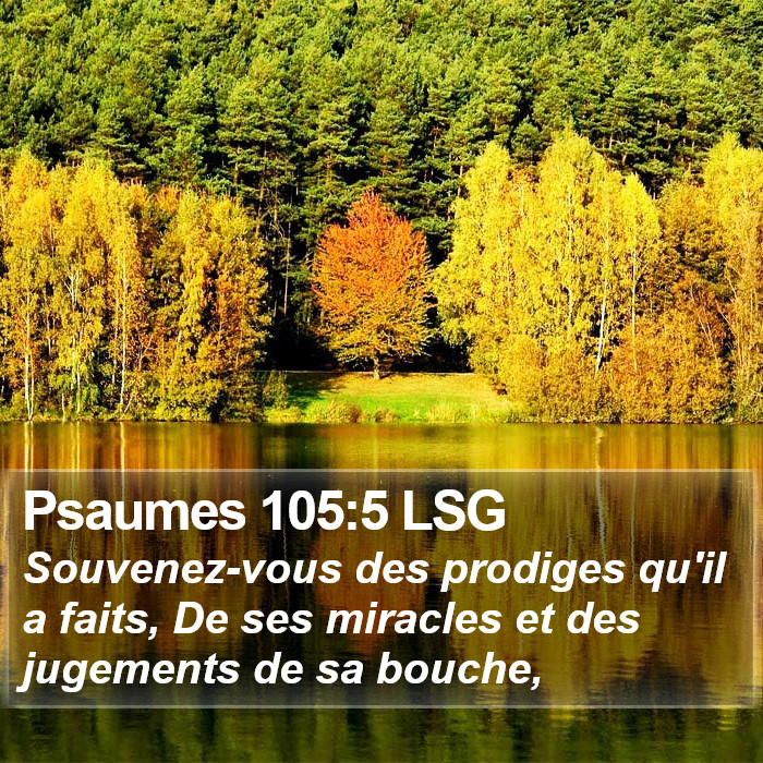 Psaumes 105:5 LSG Bible Study