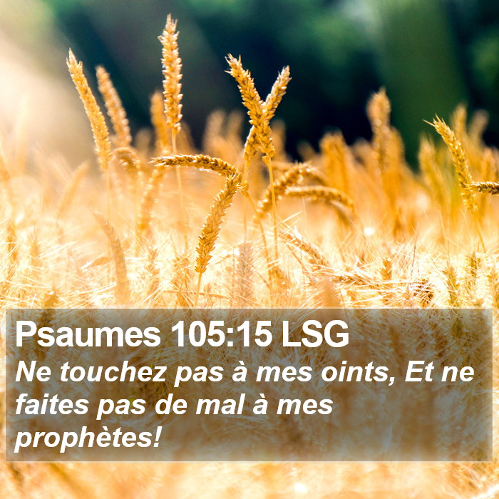 Psaumes 105:15 LSG Bible Study