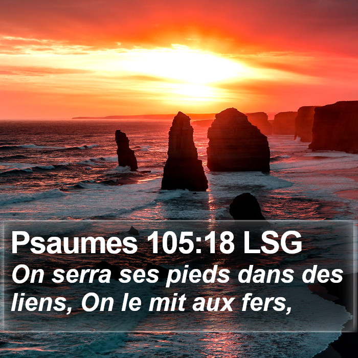 Psaumes 105:18 LSG Bible Study