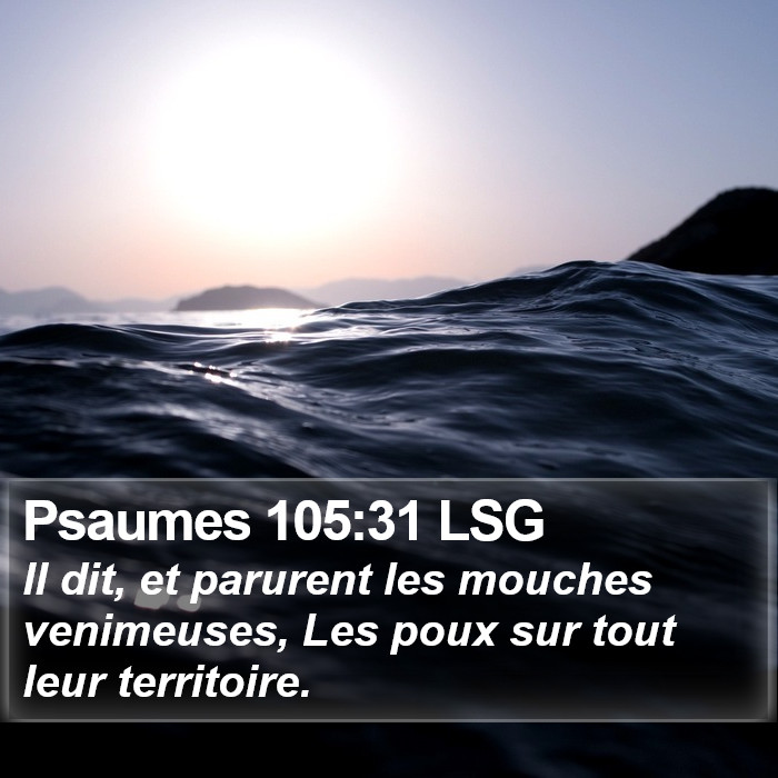 Psaumes 105:31 LSG Bible Study