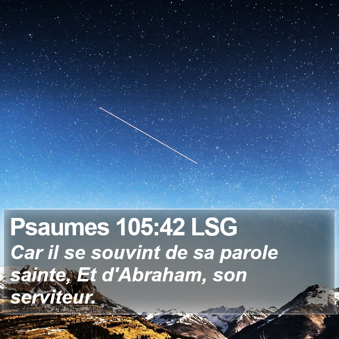 Psaumes 105:42 LSG Bible Study