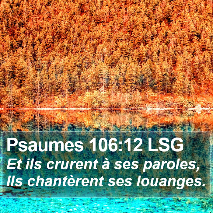 Psaumes 106:12 LSG Bible Study