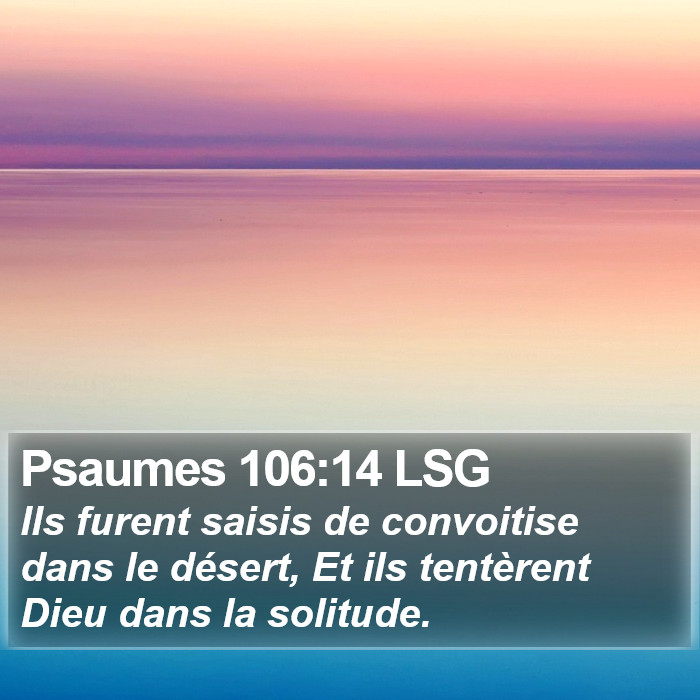 Psaumes 106:14 LSG Bible Study