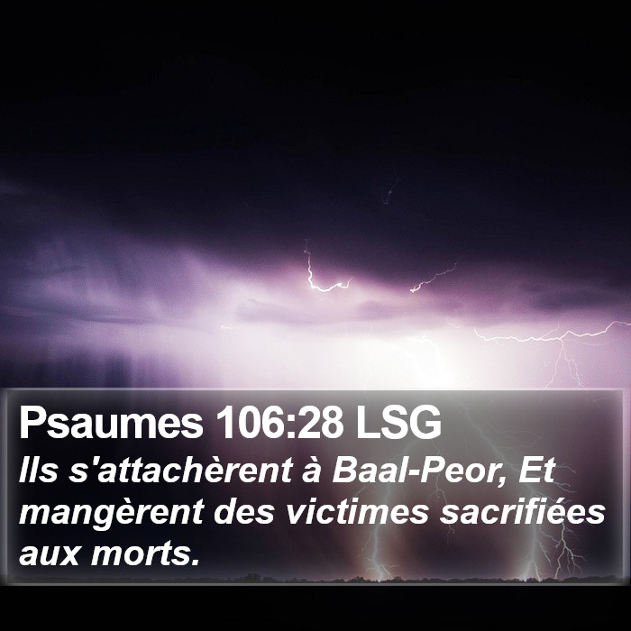 Psaumes 106:28 LSG Bible Study