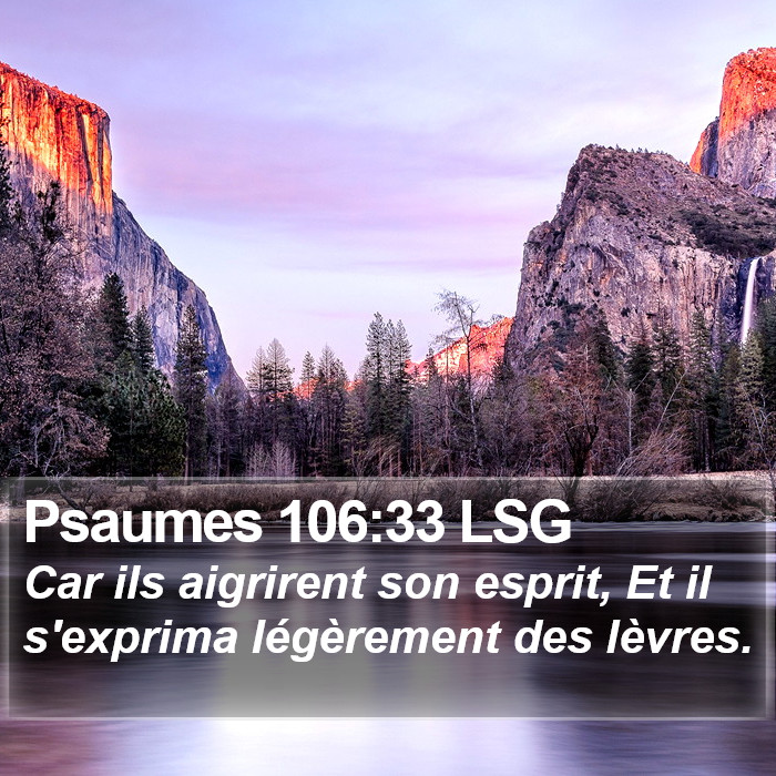 Psaumes 106:33 LSG Bible Study