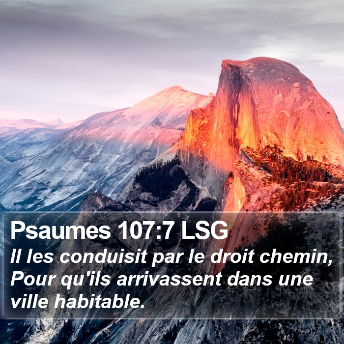 Psaumes 107:7 LSG Bible Study