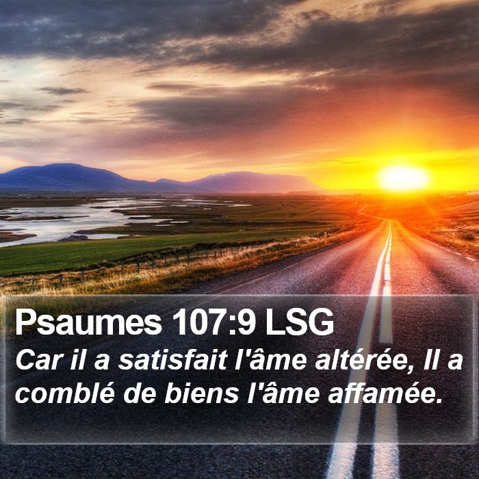 Psaumes 107:9 LSG Bible Study