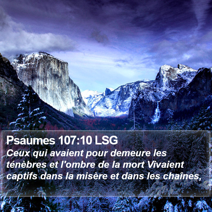 Psaumes 107:10 LSG Bible Study