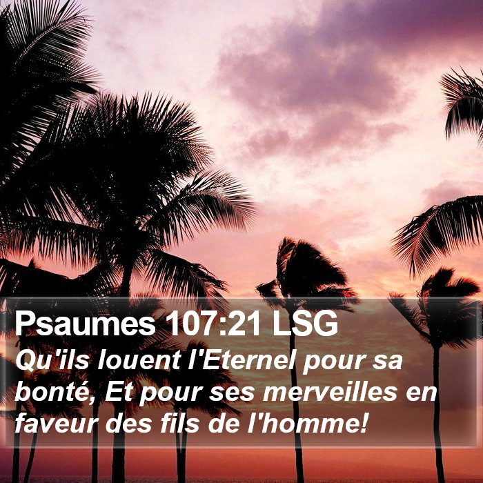 Psaumes 107:21 LSG Bible Study