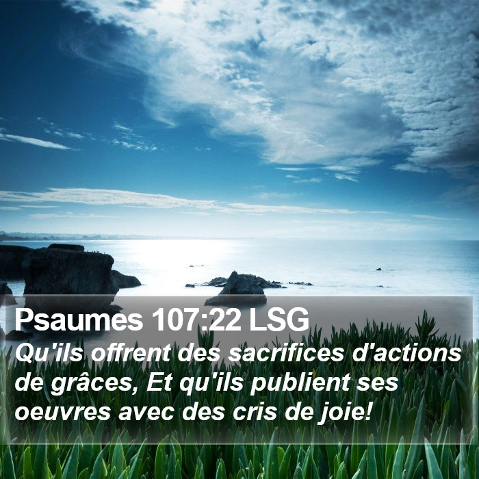 Psaumes 107:22 LSG Bible Study