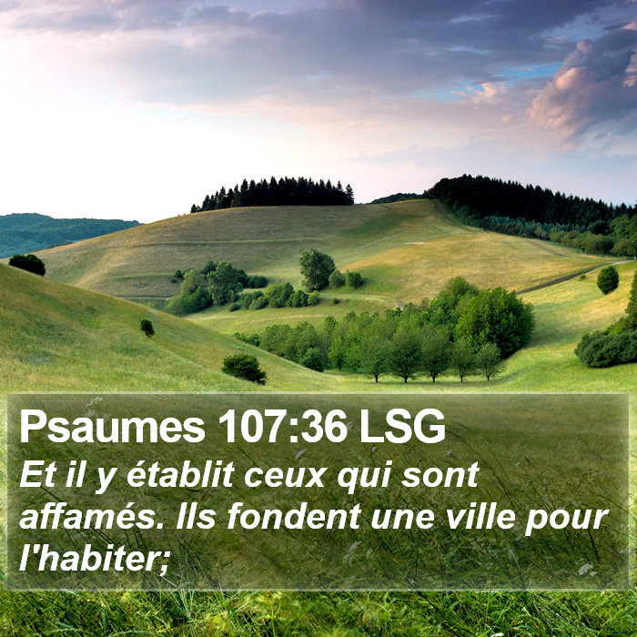 Psaumes 107:36 LSG Bible Study