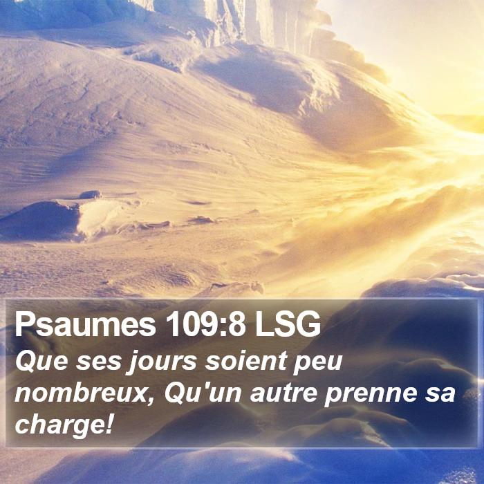 Psaumes 109:8 LSG Bible Study
