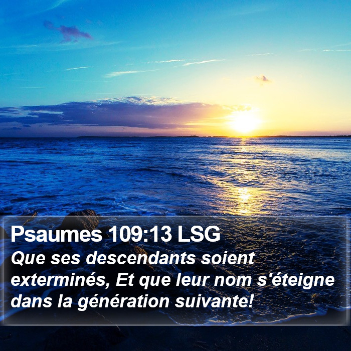 Psaumes 109:13 LSG Bible Study