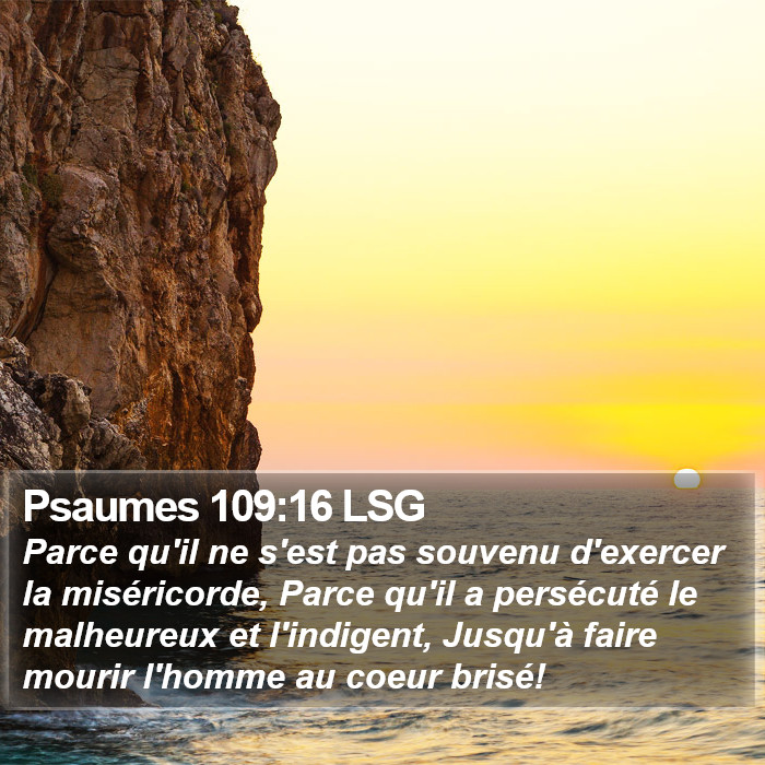 Psaumes 109:16 LSG Bible Study
