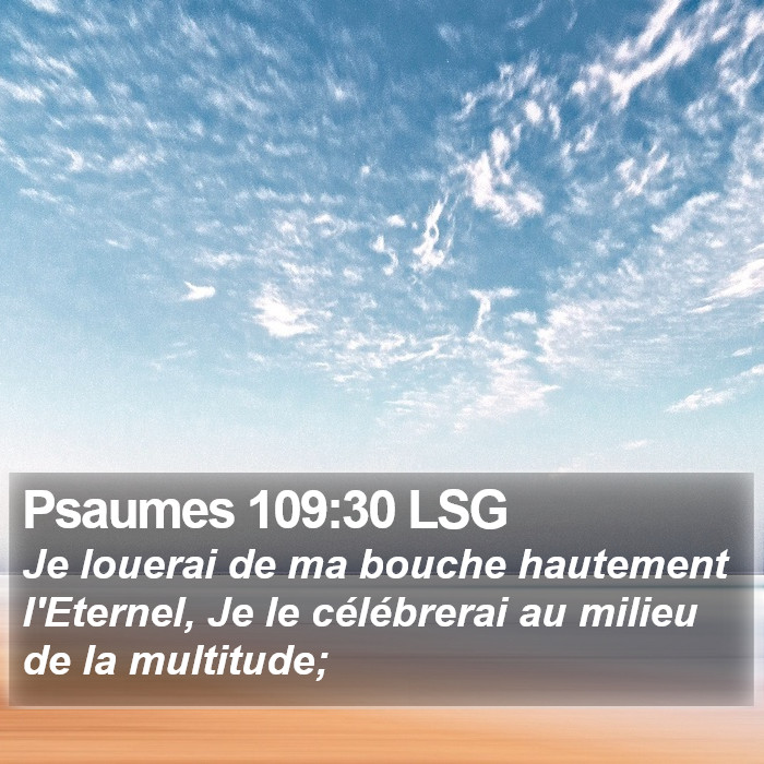 Psaumes 109:30 LSG Bible Study