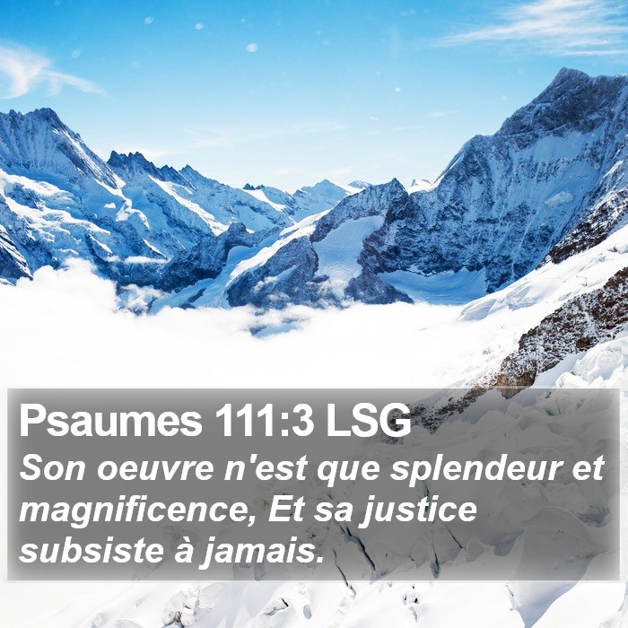 Psaumes 111:3 LSG Bible Study