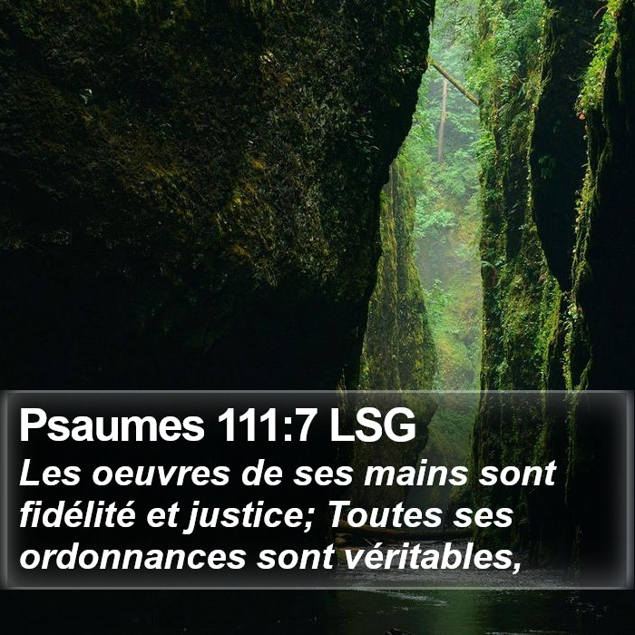 Psaumes 111:7 LSG Bible Study