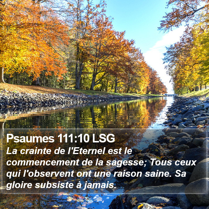 Psaumes 111:10 LSG Bible Study