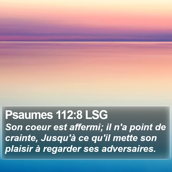 Psaumes 112:8 LSG Bible Study